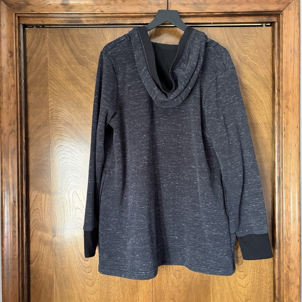 XL 90 Degree Reflex Black Long Open Cardigan Thumbhole Hoodie Comfy Athleisure - Picture 2 of 13